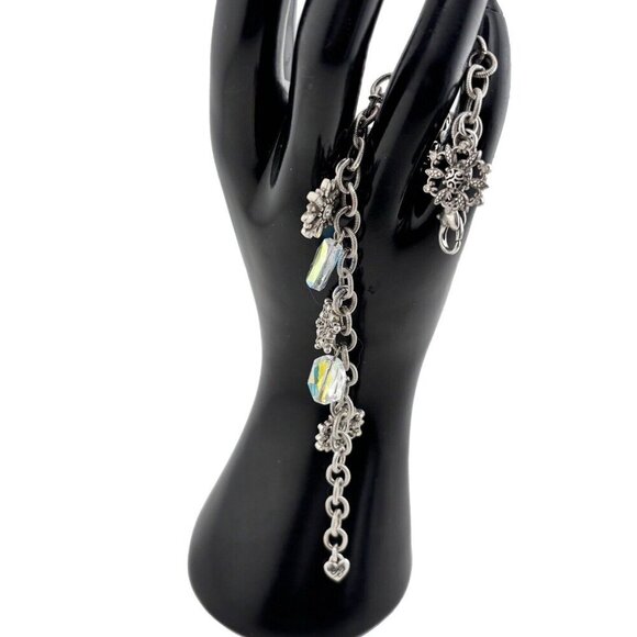 Brighton SNOW DIVA Snowflake Charm Bracelet Silver Plated Clear Crystal 7 To 8 “ - Picture 4 of 6